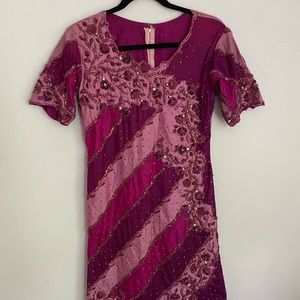 Pakistani/Indian 3pc Purple Pink Suit